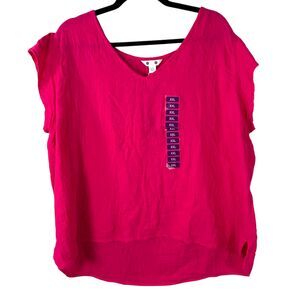 Three Dots Double Gauze Pink Blouse Size XXL NEW with Tags